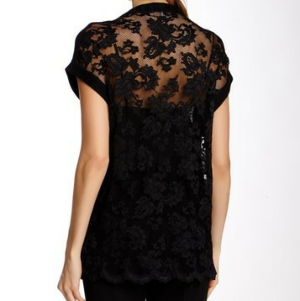 NEW Robert Rodriguez Lace Back Silk Cashmere Top XS S